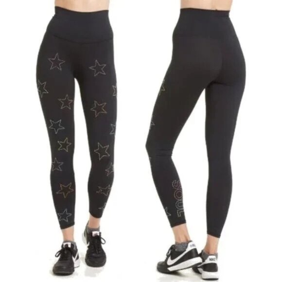 Beach Riot Soulcycle Star Studded High Rise Leggings Black Size Small - Picture 3 of 15